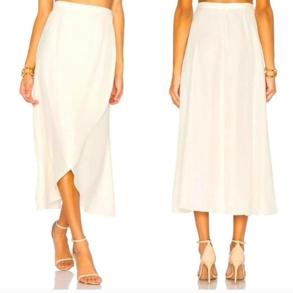 LPA White Maxi Skirt Open Front Small